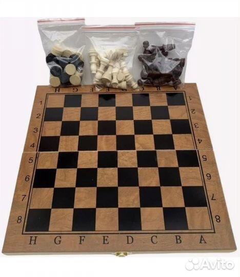 Шахматы 3 в 1, шашки, нарды