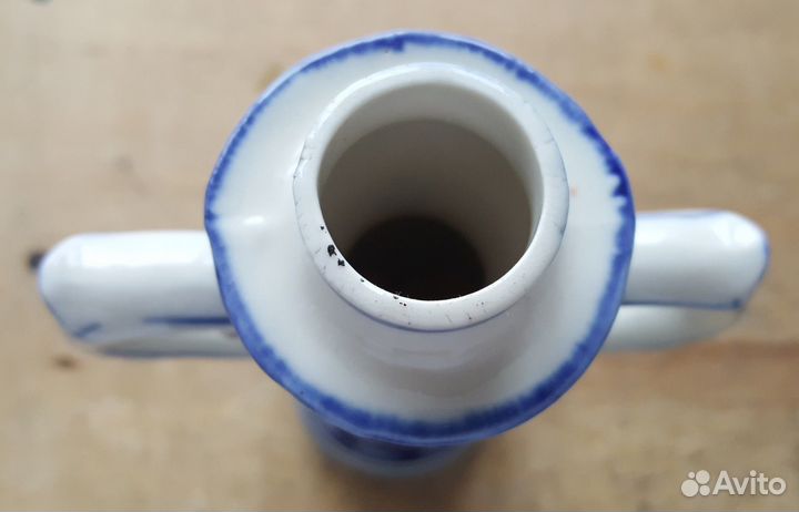 Подсвечник Гжель под свечу 20 сантиметров бабушкин