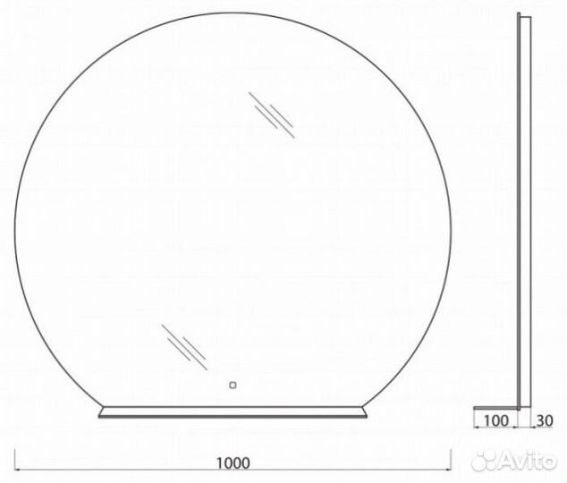 Зеркало c подсветкой BelBagno SPC-RNG-1000-LED-TCH