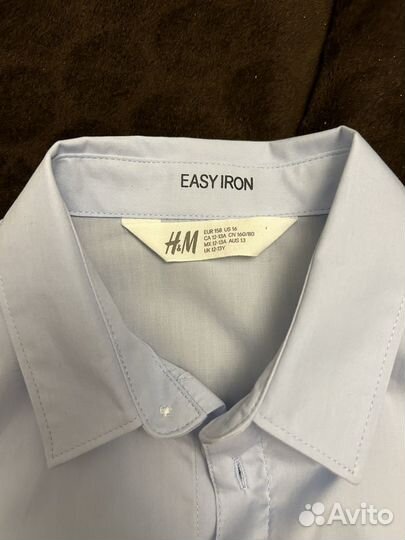 Рубашка H&M на мальчика 158, голубая