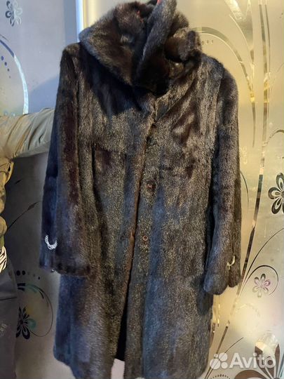 Шуба норковая с капюшоном 46 48