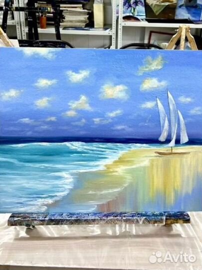 Картина маслом на холсте пейзаж море