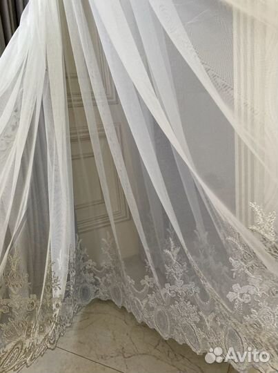 Шторы тюль в серо беж