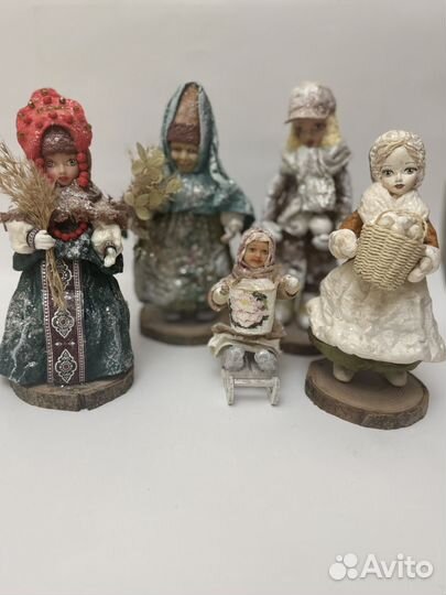 Интерьерные елочные игрушки из ваты