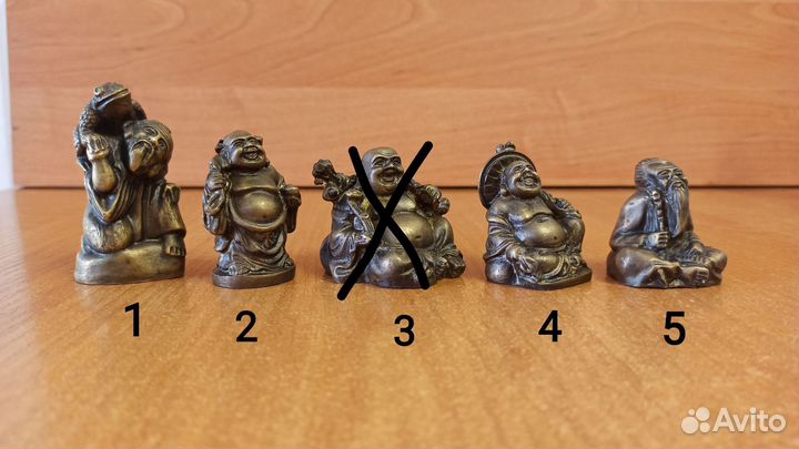 Нэцкэ Хотэй Гамма-Сэннин Фукурокудзю Бронза