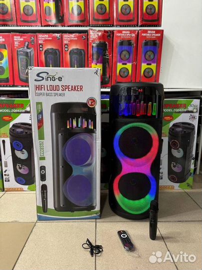 Акустика и караоке переносное с микрофоном