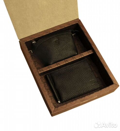 Мужской подарочный набор зажим и монетница