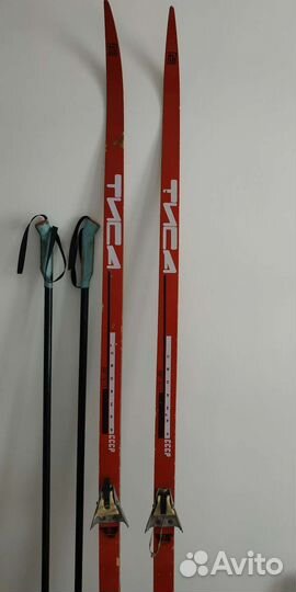 Беговые лыжи пластиковые с палками