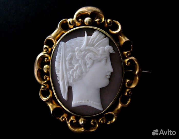 Крупная Антикварная Камея Деметра 1860 Гранд Тур
