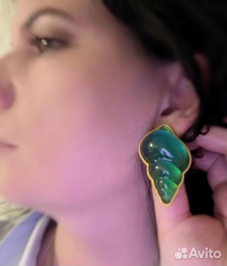 Крупные серьги ракушки