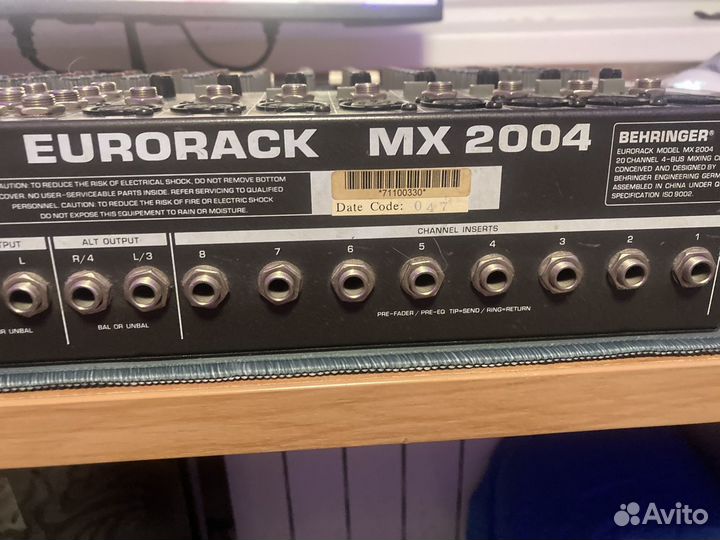 Микшерный пульт behringer eurorack mx 2004