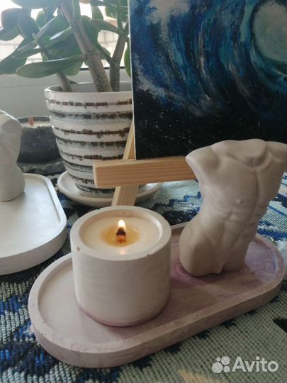 Свечи, подставки, вазы из гипса, изделия из гипса