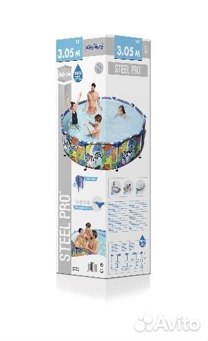 Бассейн для дачи Steel Pro 305х66см, 4062л Bestway