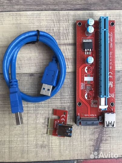 Райзер pci-e ver 007s питание sata/molex