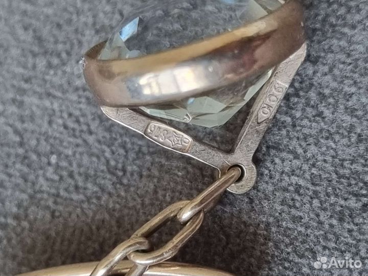 Запонки горный хрусталь