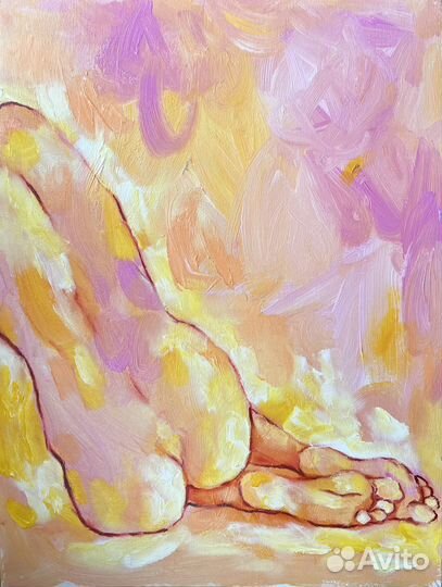 Картина маслом на холсте Ню, обнаженная 40/30 см