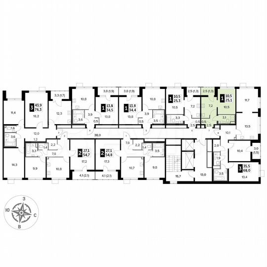 Квартира-студия, 25,1 м², 17/24 эт.