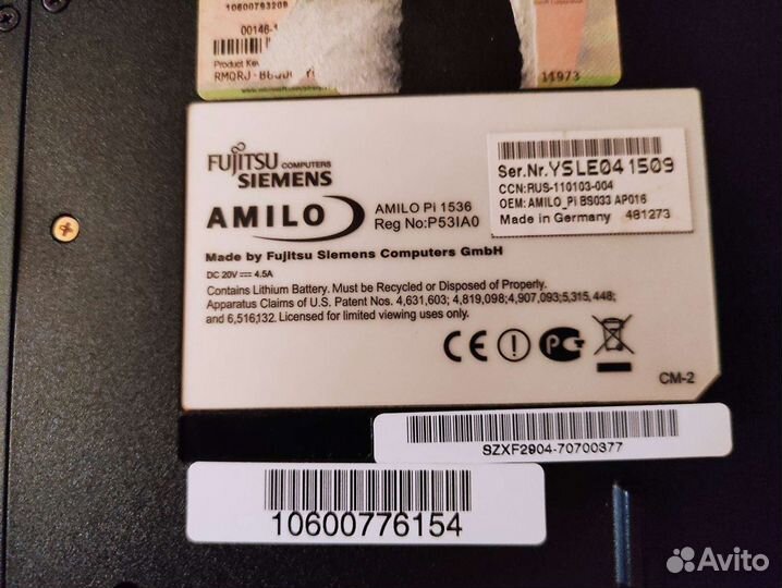 Ноутбук Fujitsu amilo Pi 1536