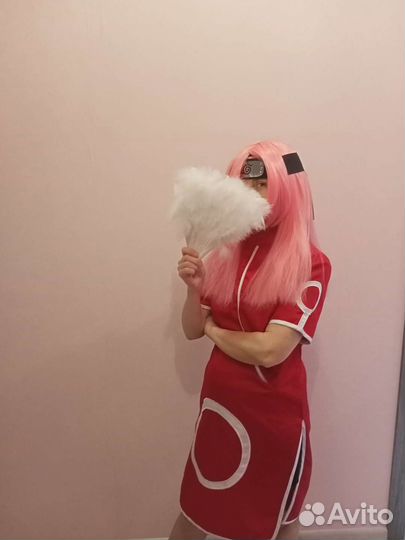 Костюм Косплей Сакуры из Наруто + Парик