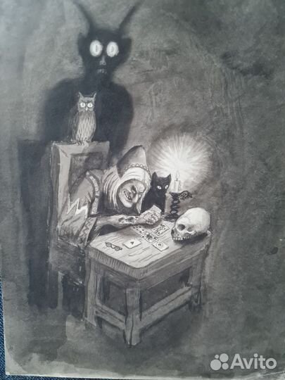 Графика,тушь, Северцев А. 1911-1915