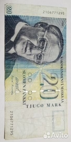 Банкнота Финляндии 20 марок