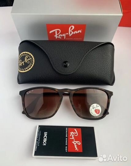 Очки ray ban Chris Polaroid коричневые