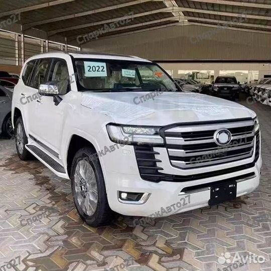 Подножки белые Toyota Land Cruiser 300 с 2021г в Х