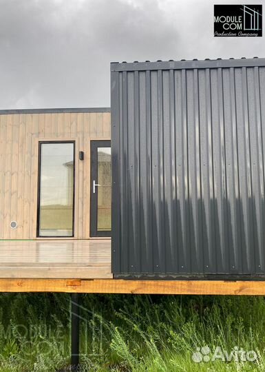 Модульный дом с открытой террасой