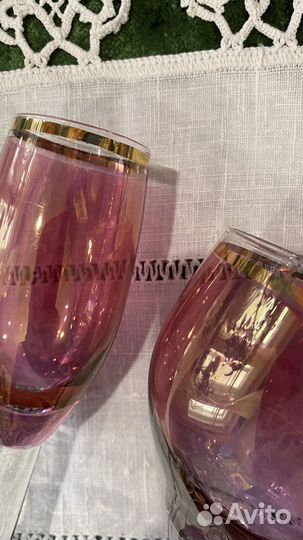 Фужеры СССР цветное стекло шампаньки бокалы
