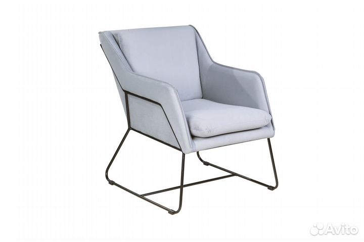 Кресло Alex, бархат светло-серый 26