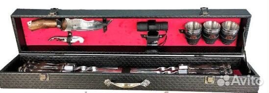 Шашлычный набор №4 в подарочном футляре-кейсе
