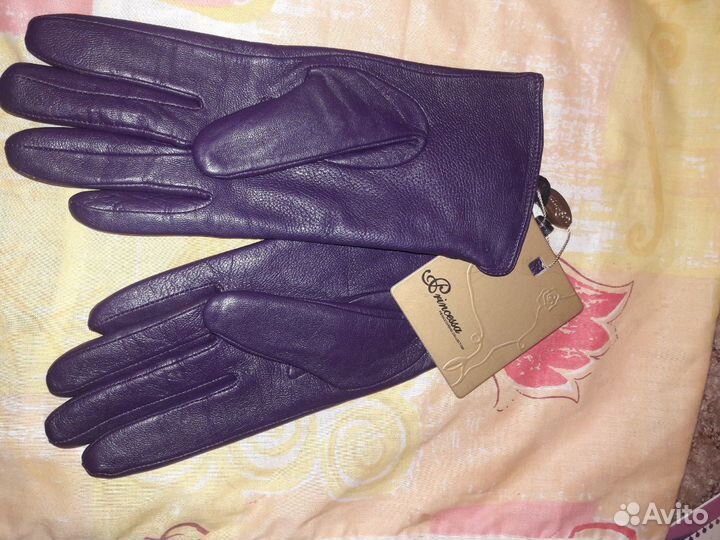 Перчатки новые кожаные размер 7-8