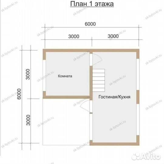 Каркасный садовые дом 6х6м с верандой и лофтом