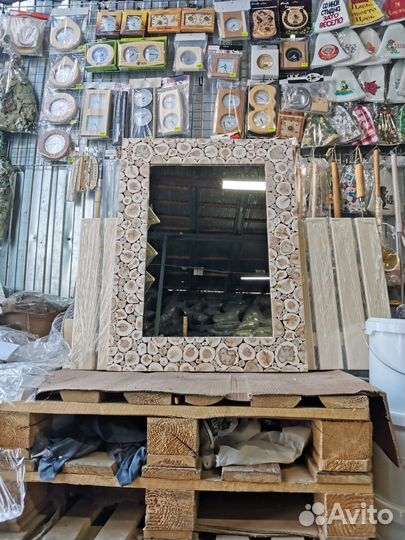 Зеркало для бани прямоугольное можжевельник