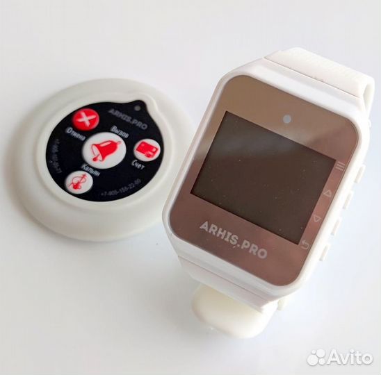 Беспроводная кнопка вызова официанта с часами