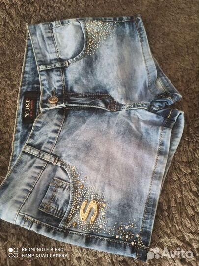 Детские джинсовые шорты и юбка