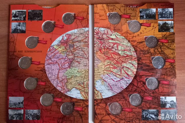 Набор из 14-ти монет, Города-Столицы в альбоме