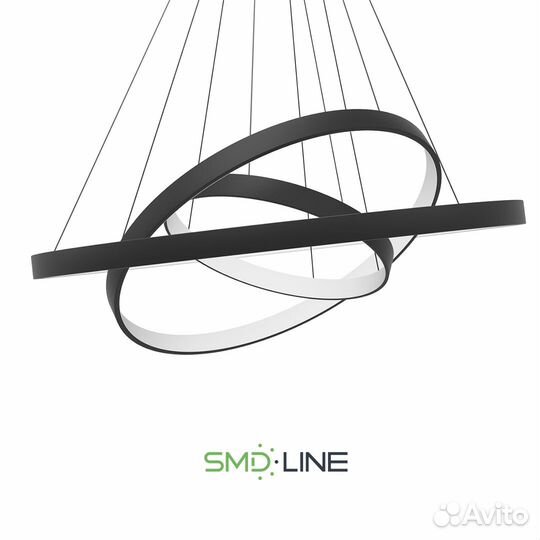 Дизайнерская светодиодная люстра в форме 3-х Колец