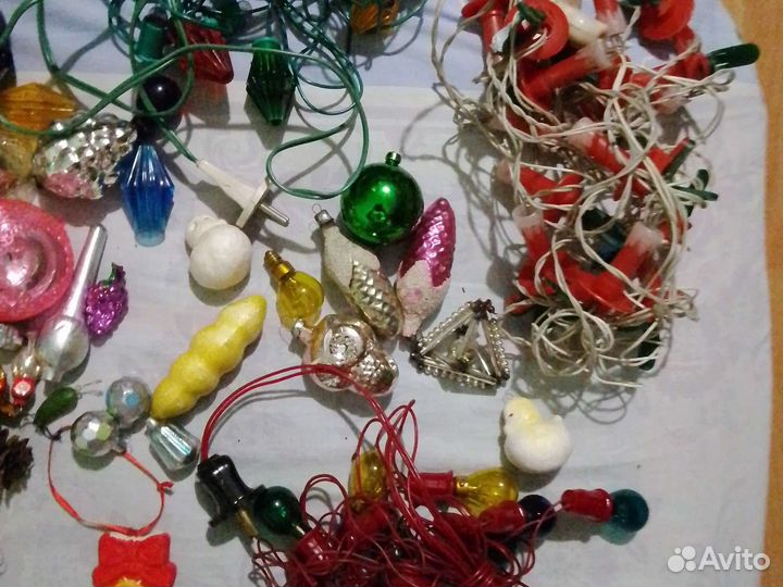 Ёлочные игрушки из СССР. Гирлянды