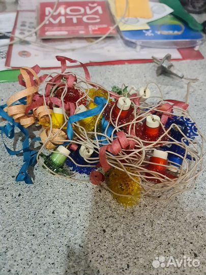 Елочная гирлянда СССР снежинки