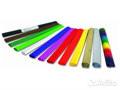 Бумага гофрированная (креповая) разных цветов