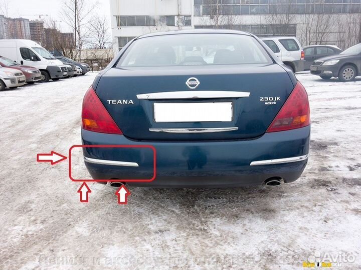 Молдинги заднего бампера Nissan Teana J31