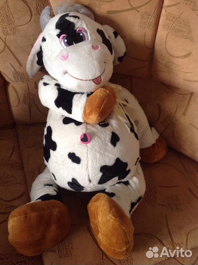 Веселая и плюшевая корова 70см(зайка)