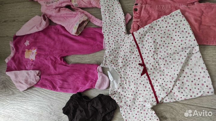Пакетом одежда на девочку 6-12 мес