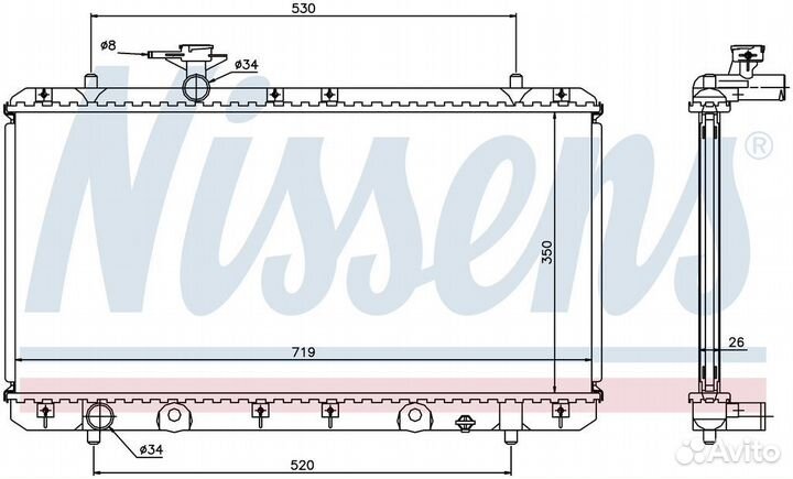 Радиатор охлаждения двс suzuki liana (2001) 1.6 VV