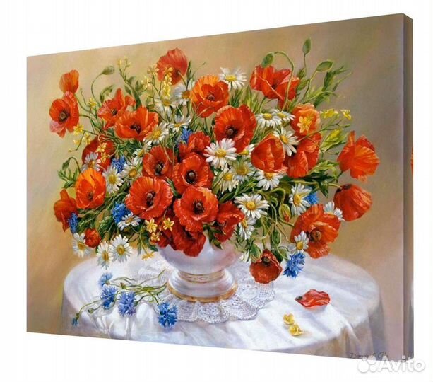 Картина с маками маслом на холсте