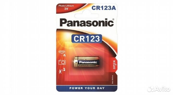Батарейка Panasonic CR123A, CR123 (3В) BL-1