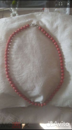 Бусы корал 46 см натуральные новые