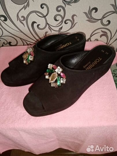 Замшевые мюли, новые,без торга