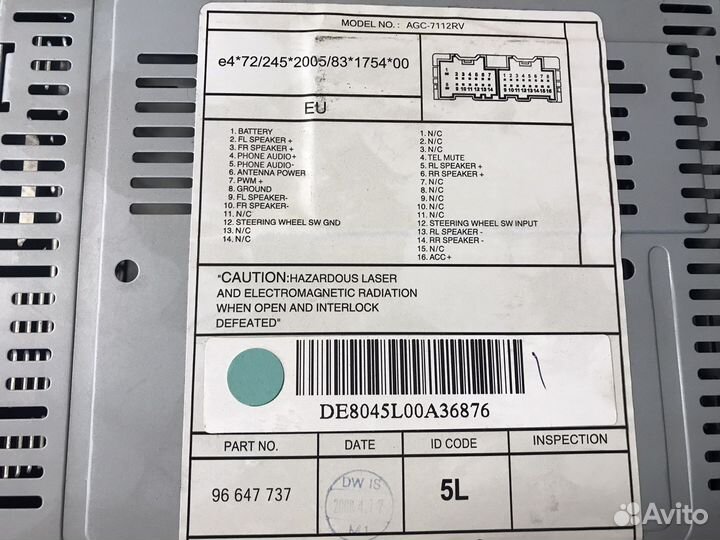 Штатная магнитола chevrolet aveo t250